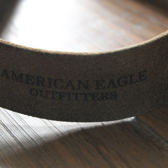 100% Leather AEO Unisex Distressed Brown Leather Belt 38" - Picture 2 of 4